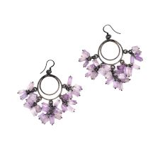 92.5 Sterling Silver Charming Light Purple Earrings