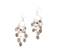 Oval Quartz beads Chandelier 92.5 sterling Silver Earring