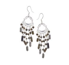 Brown Labradorite Dream Catcher Earrings With 92.5 Sterling Silver
