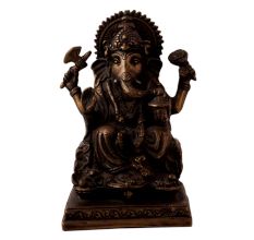 Brass Seated Ganesha Idol for Home Decor