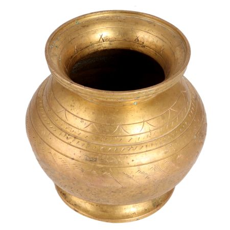 Engraved Brass Vintage Water Pot