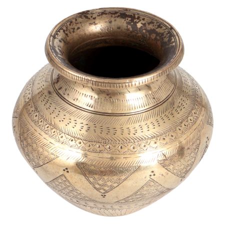 Vintage Glossy Water Pot Engraved with Beautiful Designs