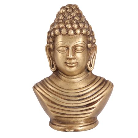 Brass Buddha Bust Statue with fine Artwork