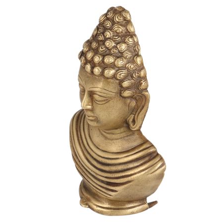 Brass Buddha Bust Statue with fine Artwork
