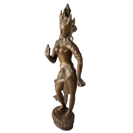 Vintage Brass Buddhist Tara Statue