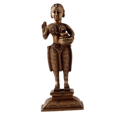 Brass Standing Lady Statue in Fine Art