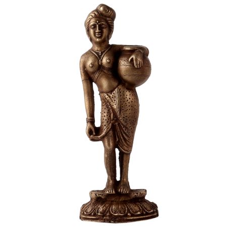 Brass Statue of Standing Lady in Half Plate