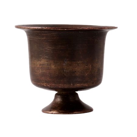 Gorgeous Vintage Brass FootedÂ Glass Or Vase