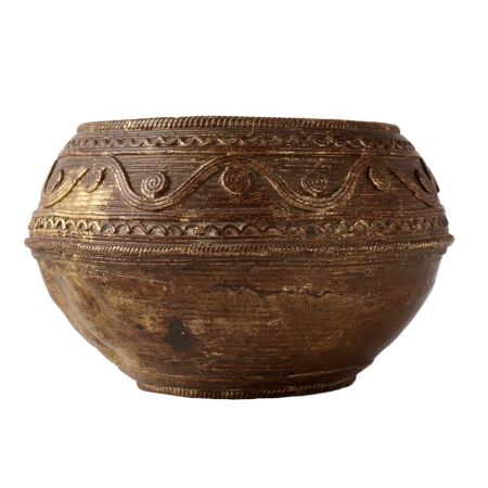 Brass Embossed Tribal Rice Measuring Bowl
