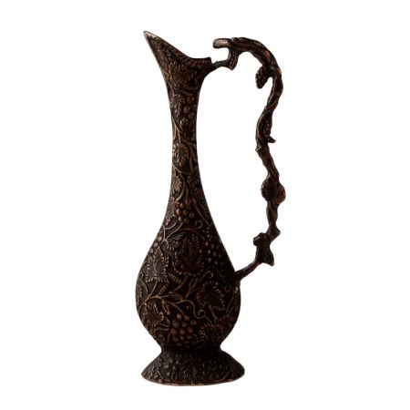 Brass Flower Pot Engraved with Grapevine Motif