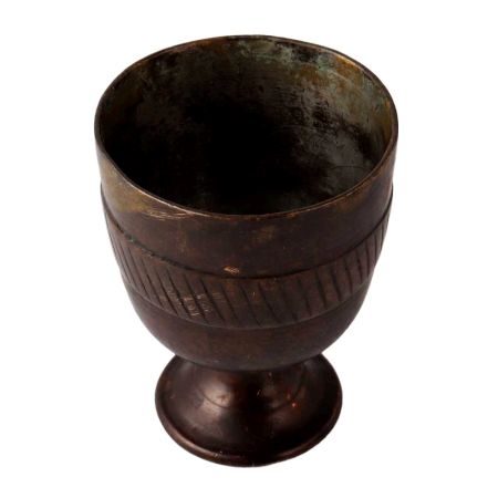 Vintage Brass Holy Water Cup in Antique Finish