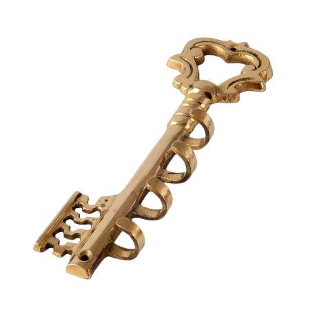 Key Wall Hanger In Golden Brass