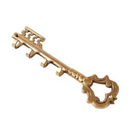 Key Wall Hanger In Golden Brass