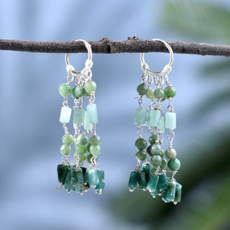 Beads Hanging Earrings With 92.5 Sterling  Silver