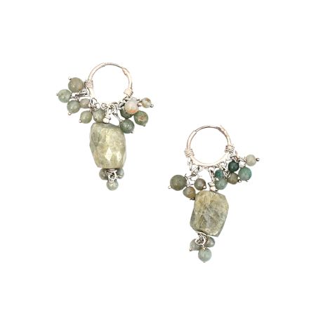 92.5 Sterling Silver Drops and Danglers With Labradorite Beads