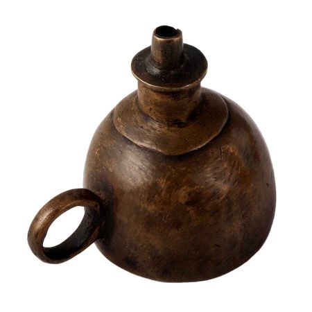 Dark Brown Coated Brass Oil Lamp