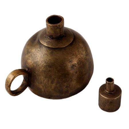 Brown Coated Kerosene Lamp in Antique Finish