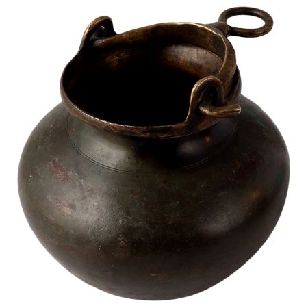 Handcrafted Brass Water Pot in Elegant Black Finish