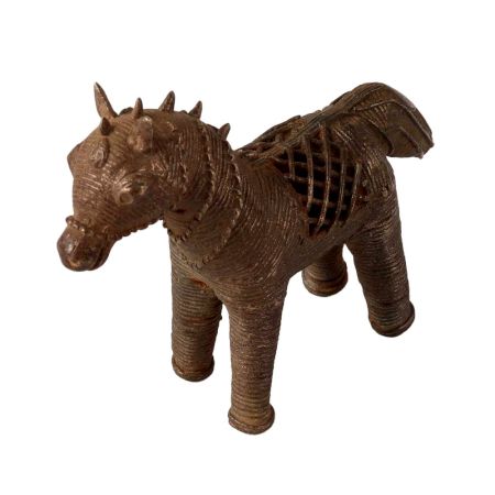 Small Tribal Art Horse Statue for Decor