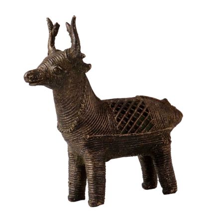 Handmade Small Deer Statue in Tribal Art