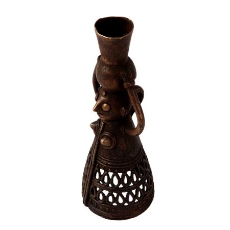 Brass Doll Candle Holder in Folk Art for Decor