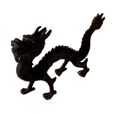Elegant Black Dragon Statue in Chinese Art
