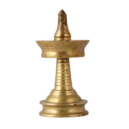 Small Golden Brass Arti Lamp for God Worship