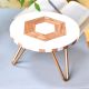 Wooden Hexagon Resin Geometric Cake Stand With Iron Legs