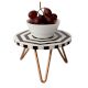 Black And White Geometric Wooden And resin Cake Stand With Iron Legs