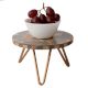 Wood and Resin Flower Cake Stand With Iron Legs