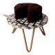 Black And White Wood And Resin Cake Stand With Iron Legs