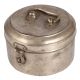 Round Brass Vintage Nickel Plated Food Box