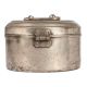 Round Brass Vintage Nickel Plated Food Box