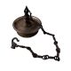 Brass Hanging Oil Lamp with Chain in Antique Finish