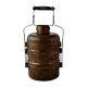 Brass Used Tiffin Box with Three Compartments