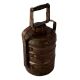 Brass Used Tiffin Box with Three Compartments