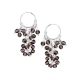 92.5 Sterling Silver Brown Bunch Hoop Hanging Earrings
