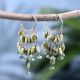 Light Green Beaded Drop Earrings with 92.5 Sterling Silver