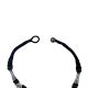 A Black Thread Cotton Dori Oxidised Silver Music Note Charm Necklace