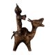 Small Brass Camel and Rider Statue in Tribal Folk Art