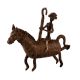 Hanging Brass Horse and Rider Statue in Tribal Art
