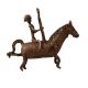 Hanging Brass Horse and Rider Statue in Tribal Art