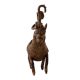 Hanging Brass Horse and Rider Statue in Tribal Art