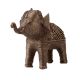 Small Brass Elephant Statue in Tribal Folk Art
