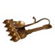 Vintage Brass Aarti Lamp with Cobra Handle for Decoration