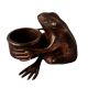 Elegant Brown Brass Frog with Pot in English Art