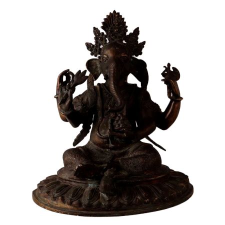 Black Napalese God's Statue Art Of Lord Ganesha