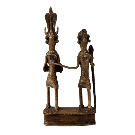 Brass Showpiece Of Dhokra Art Tribal Couple