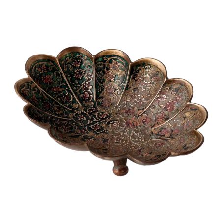 Carved Brass Fruit Bowl