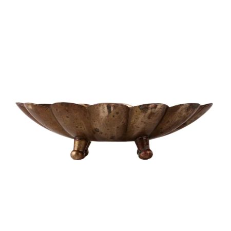 Carved Brass Fruit Bowl